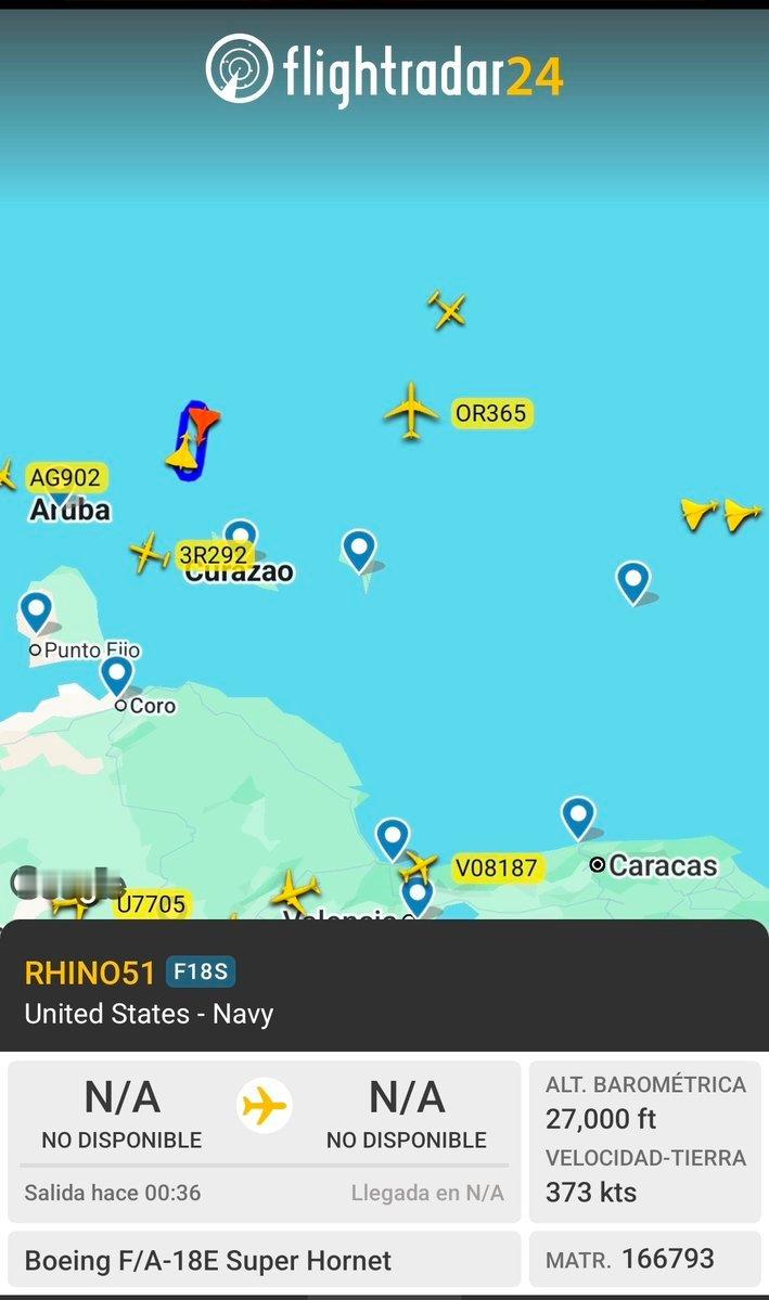 ❗两小时前，美国海军的EA-18G“咆哮者”、F/A-18“超级大黄蜂”和E-2