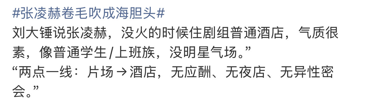 刘大锤说张凌赫没火的时候住剧组普通酒店张凌赫没火的时候住剧组普通酒店 刘大锤说张