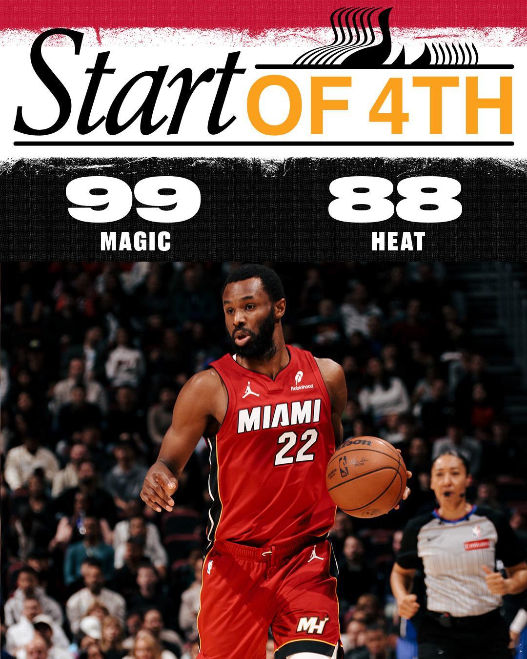 第二节的热火打得有多好，第三节的热火就有多差！魔术在第三节完全压制了热火，第三节