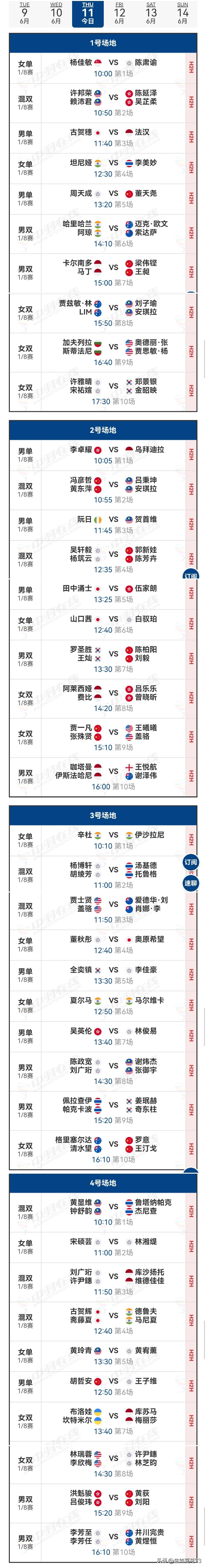 11日赛程2026年澳大利亚羽毛球公开赛 
   2026年澳大利亚羽毛球公开赛