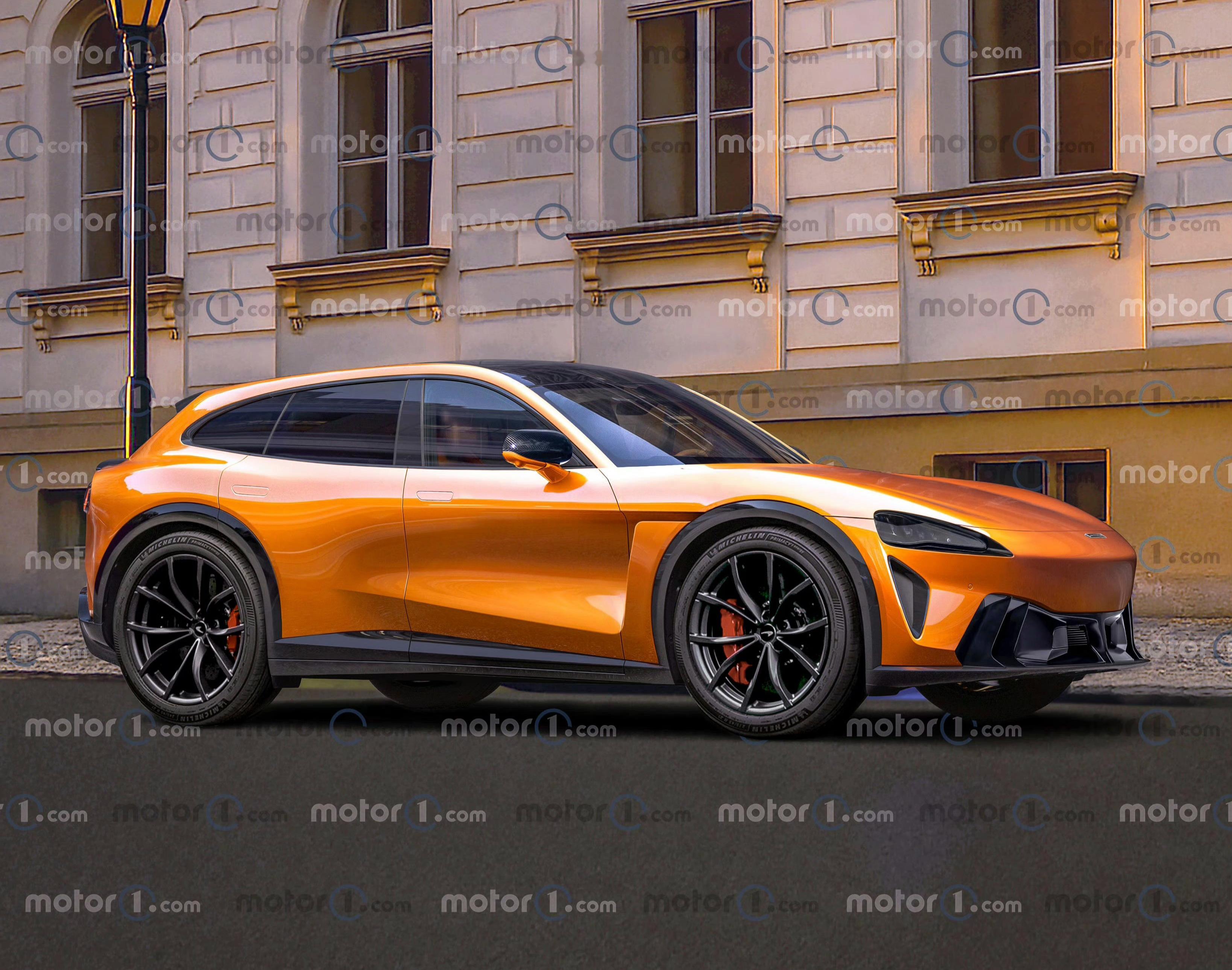 外媒绘制的迈凯伦SUV渲染图迈凯伦SUV内部代号P47，搭载V8混动，大概202