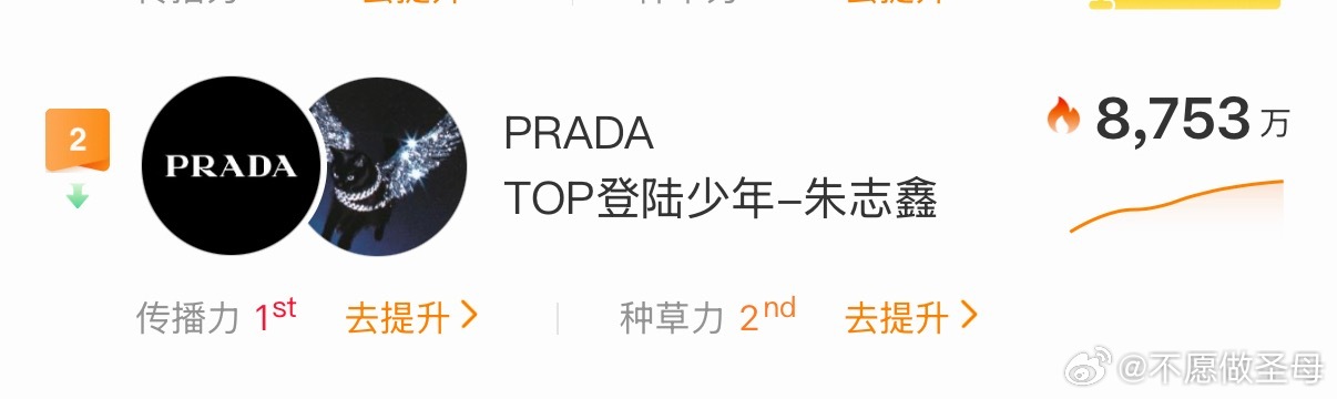 就种草力第二差的不多！还是原创和互动量不够。刷到我这条带prada品牌大使朱志鑫