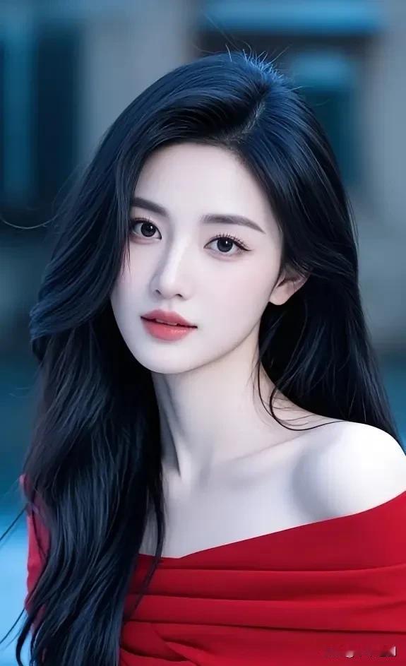 成熟稳重的美女你喜欢吗?
红裙似焰，黑发如瀑，冷调光影里揉碎了明艳与清冷的碰撞。