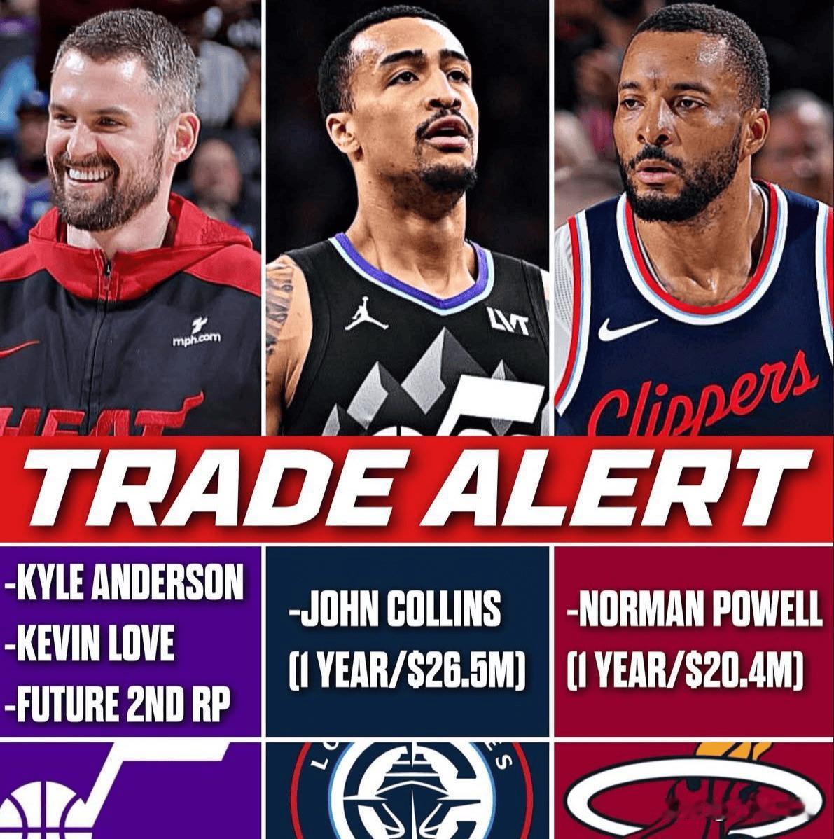 卢第三节缴械投降！热火自媒体晒出休赛期交易图并配文：谢谢你，快船！


今日，N