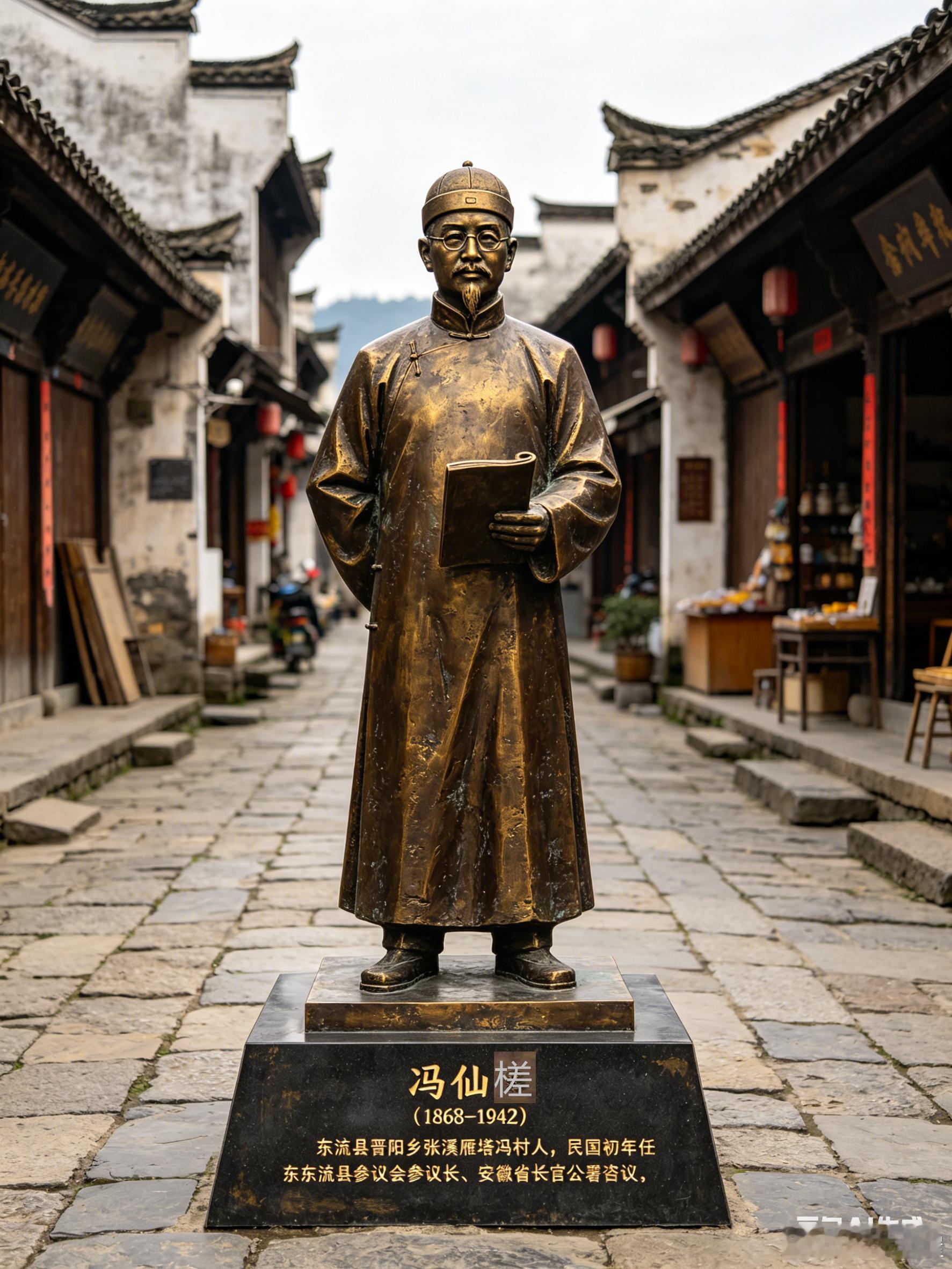 为张溪老街设计历史人物雕像◎文：老屋张忠；图：AI诗曰：“我道玉衡邀，织女则不乐