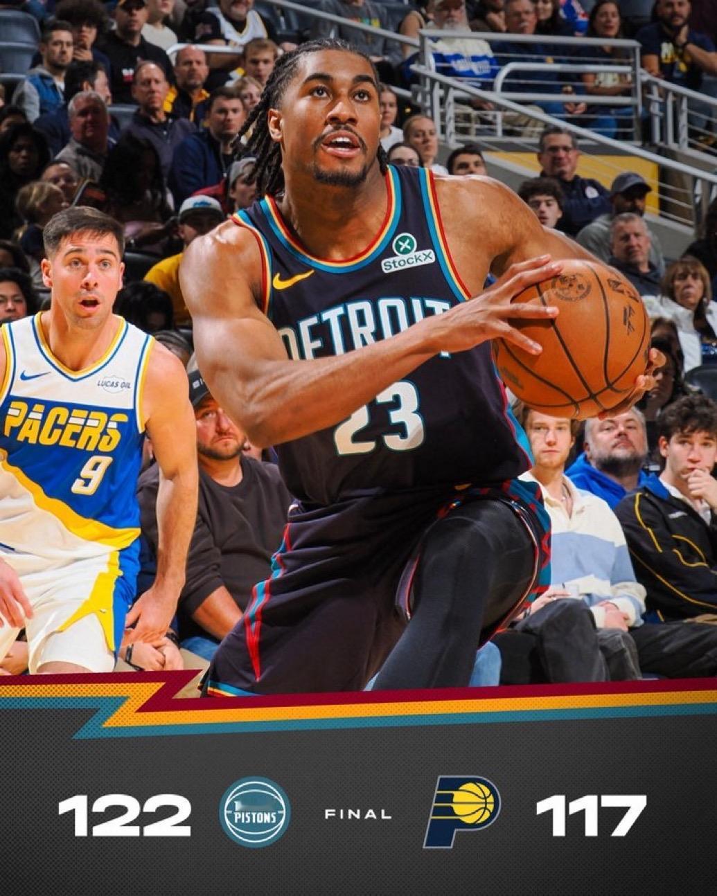 11月25日NBA常规赛战报（7场）：

活塞122-117步行者
骑士99-1