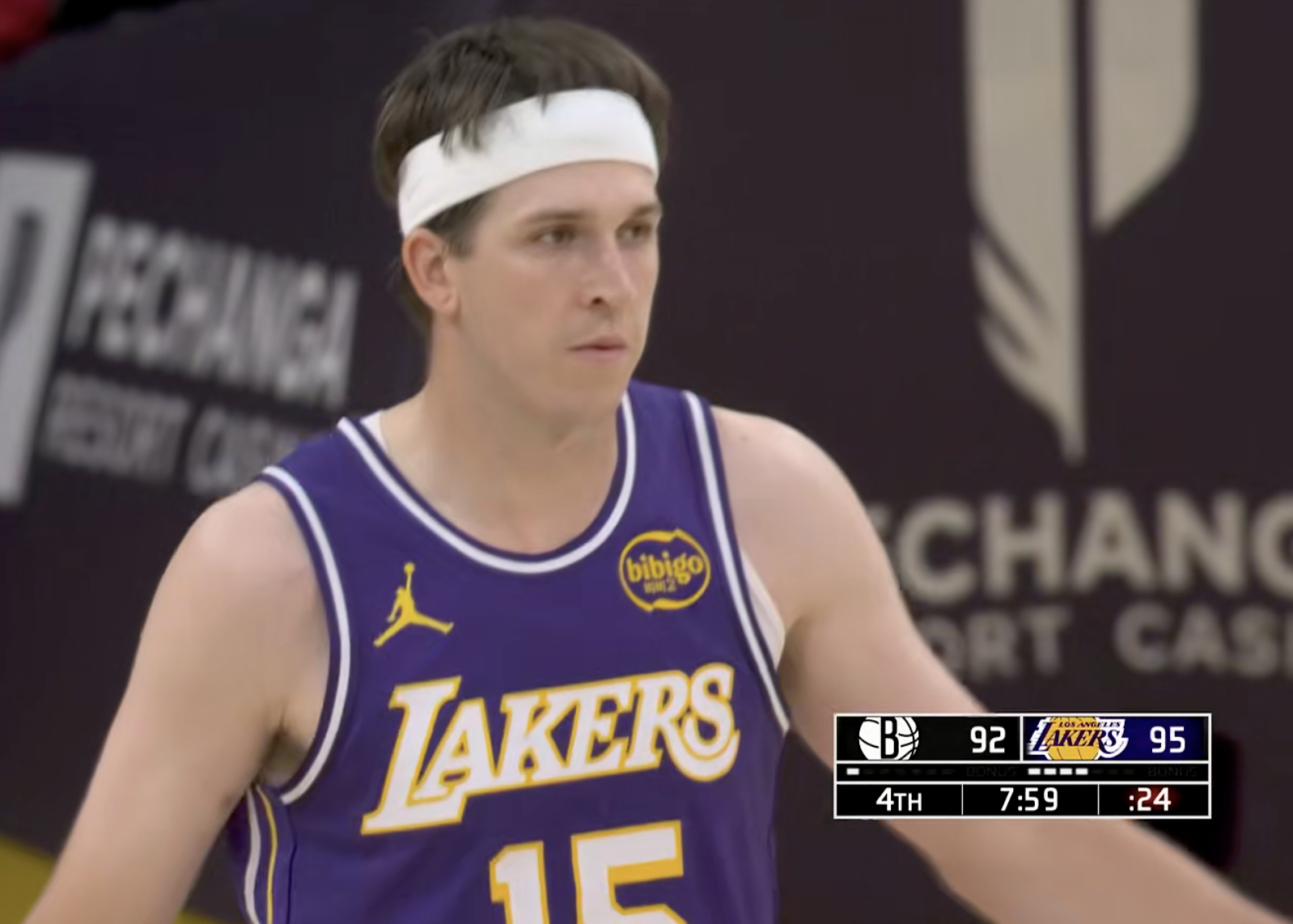 关键！里夫斯连续两个三分球！篮网vs湖人