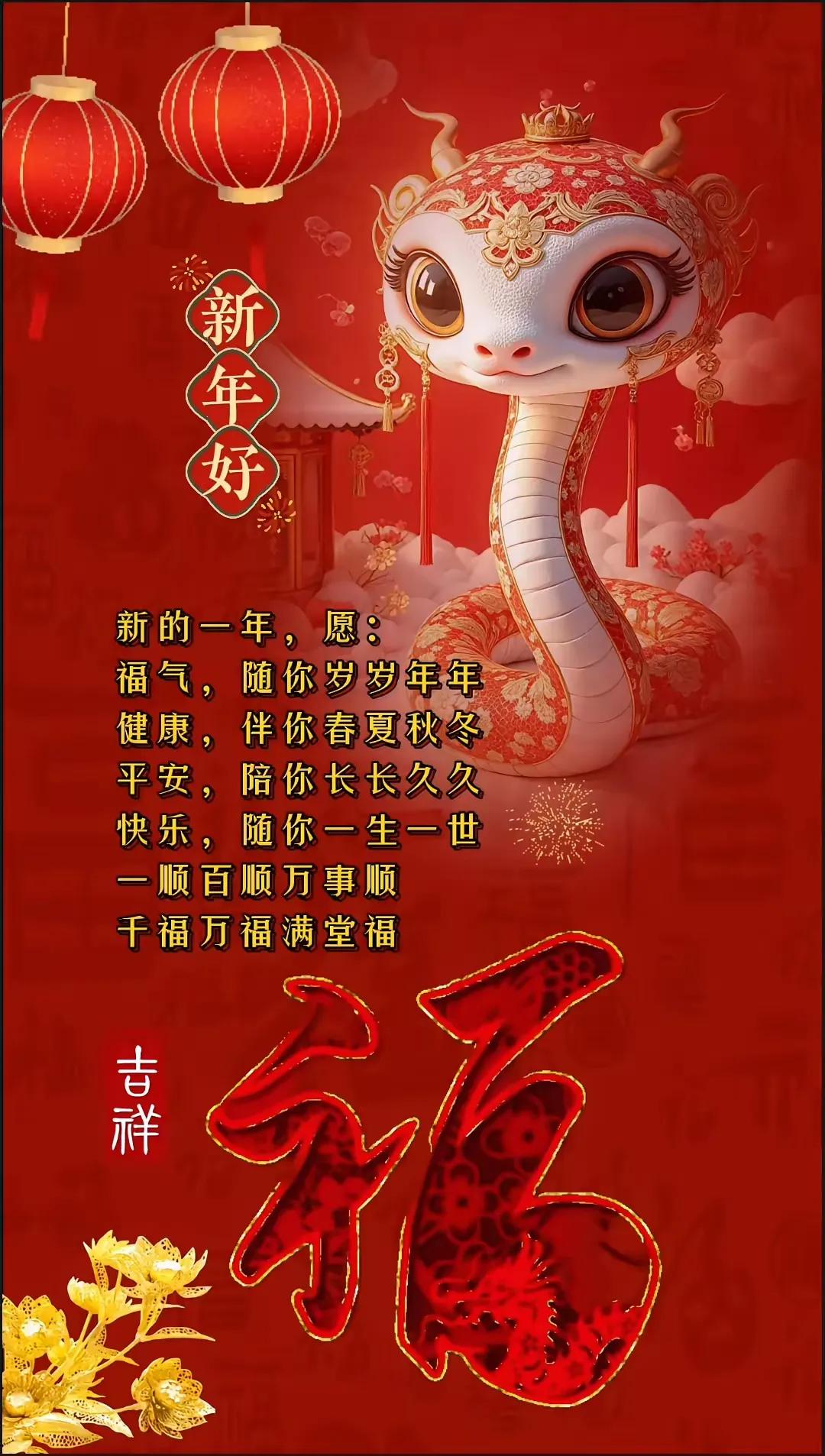 2025蛇年大吉！😊愿：福气，随你岁岁年年；健康，伴你春夏秋冬；平安，陪你长长