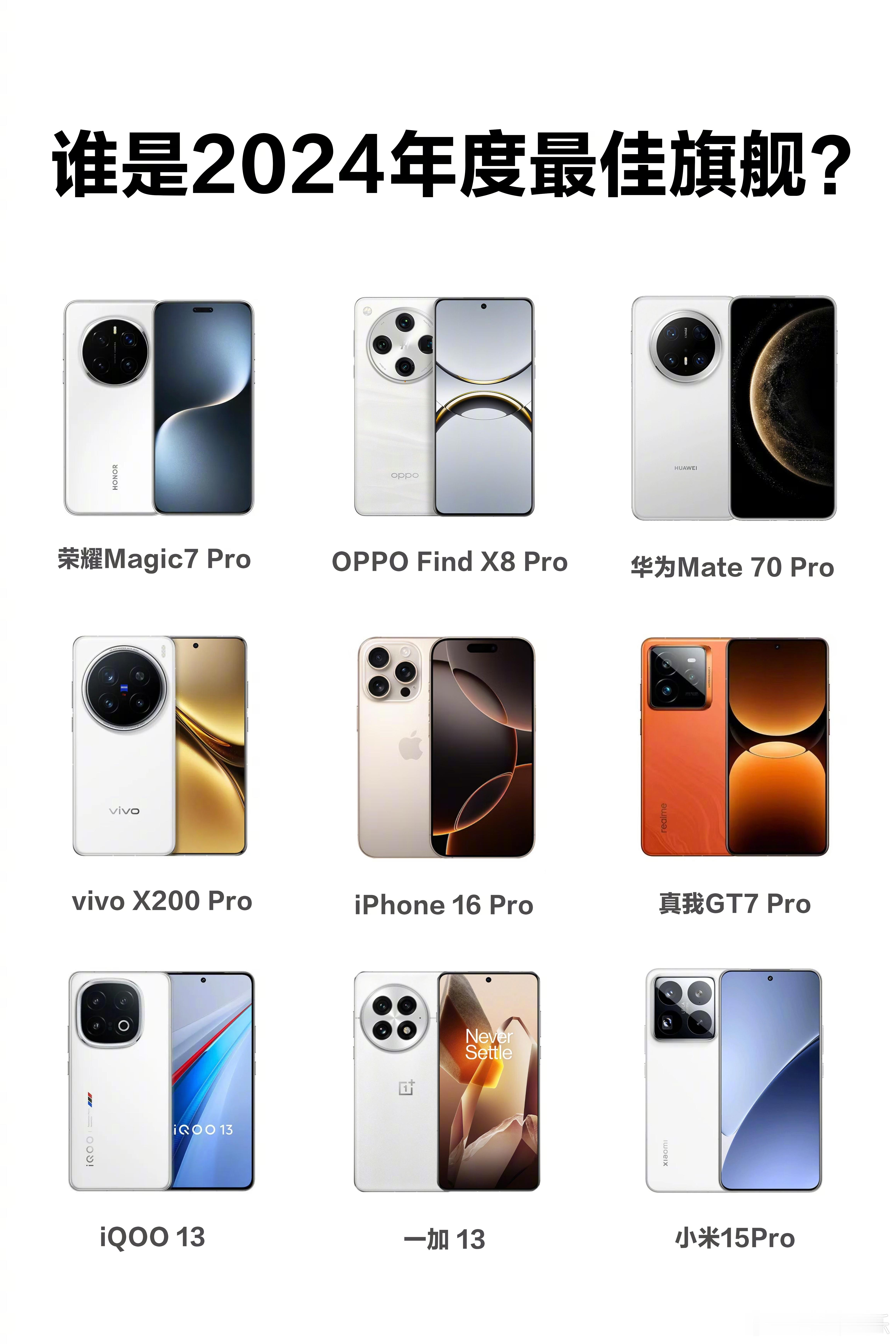谁是2024年度最佳旗舰？如果能投两票的话，我会投给荣耀Magic7 Pro和F