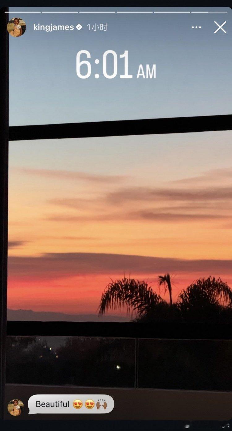 詹姆斯起了个大早，欣赏窗外景色🌅詹姆斯湖人vs太阳