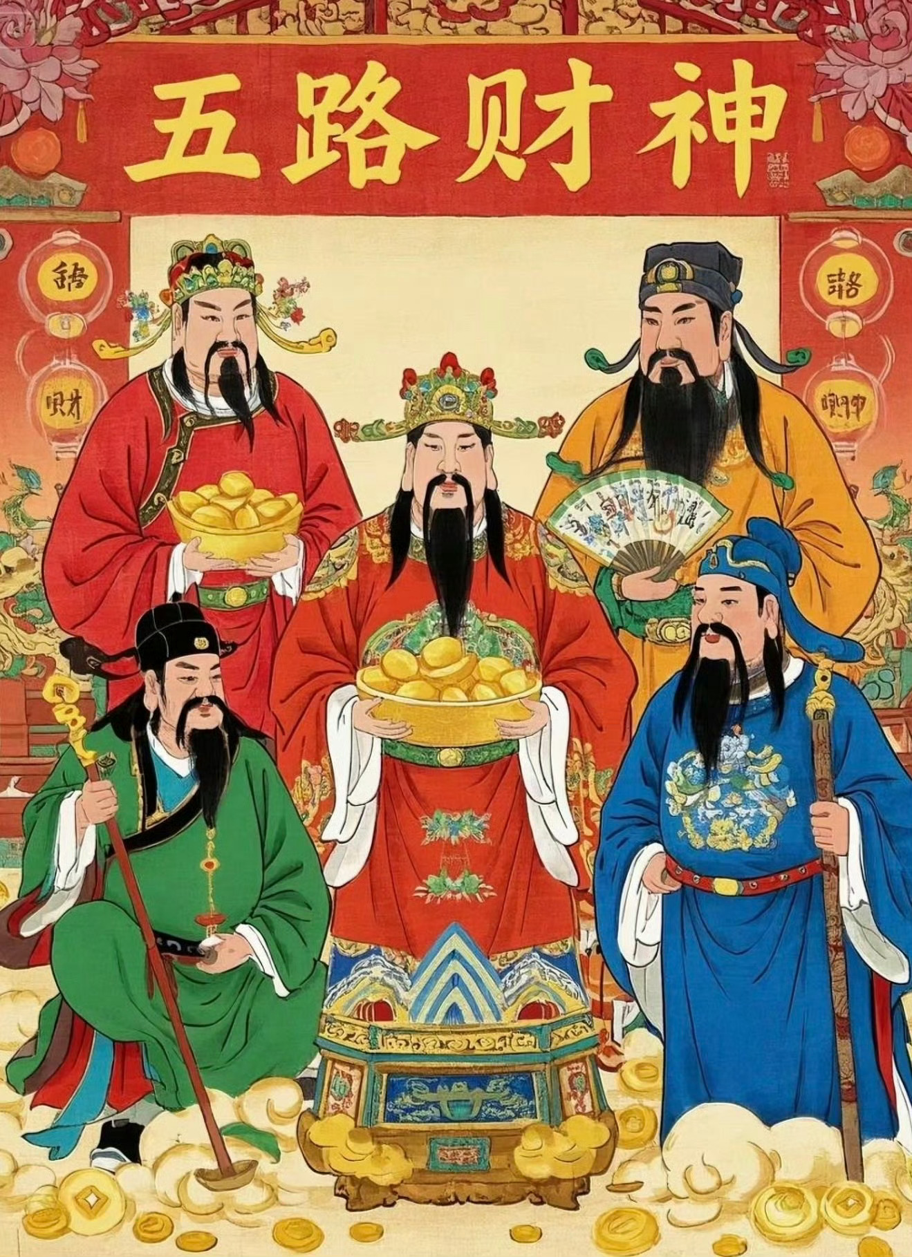 今天是正月初五迎财神，那就㊗️大家财源广进，心想事成，马上有钱