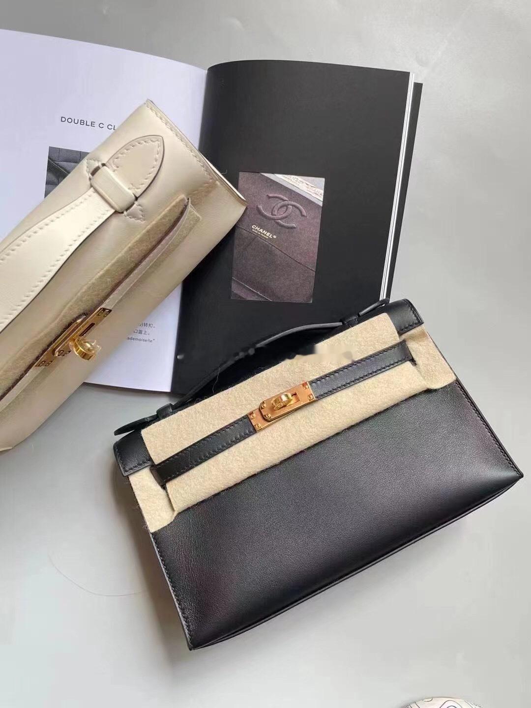 Kelly pochette22cm/Mini kelly 一代 黑色 金扣 s