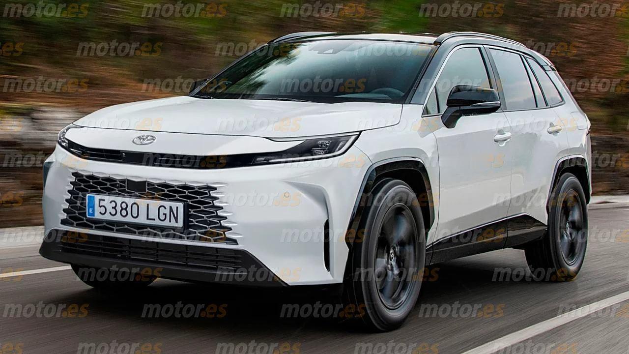 外媒绘制的全新丰田RAV4荣放渲染图，新车仍基于TNGA-K平台打造，外观内饰将