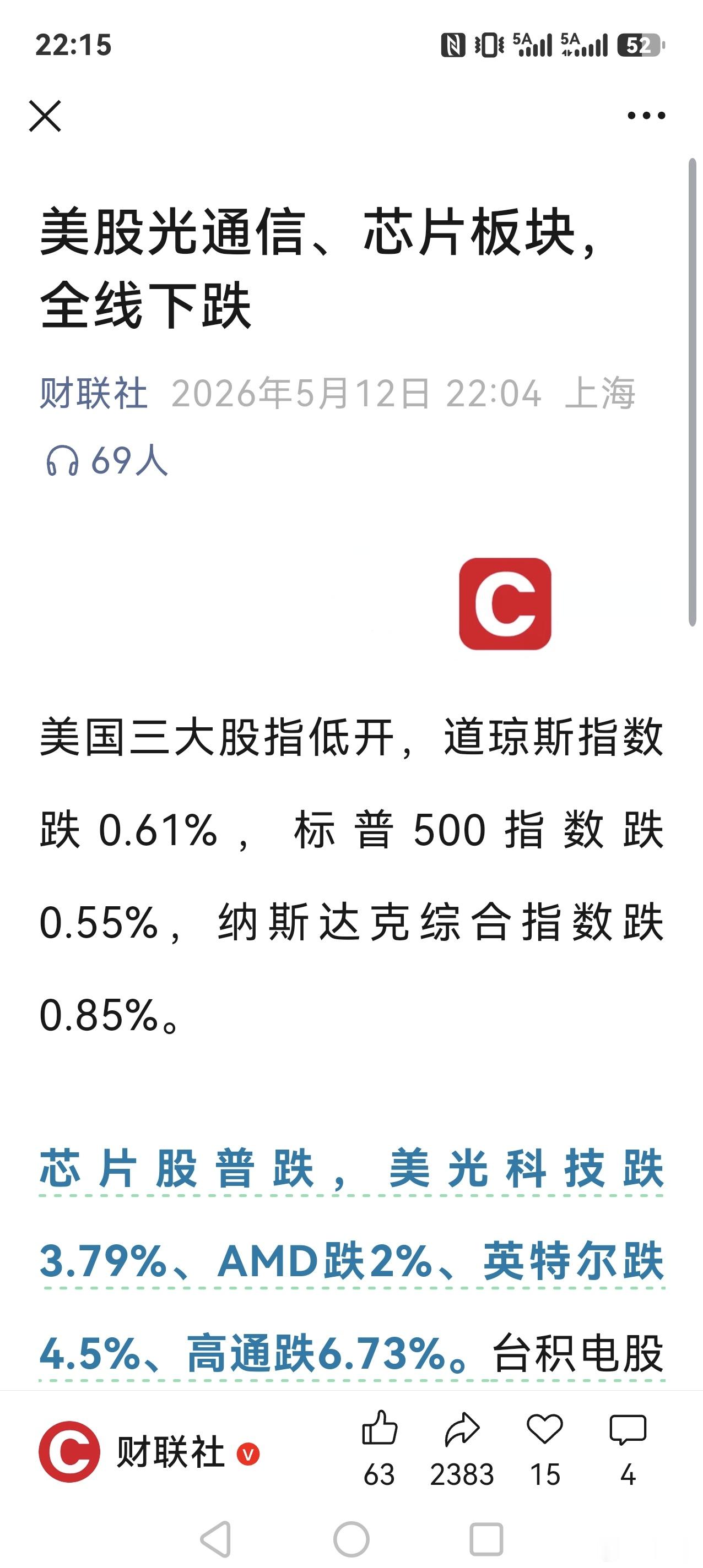 S-明天早上起来，如果美股还是这样，那么A股里面科技的资金，可能就得找新的地方了