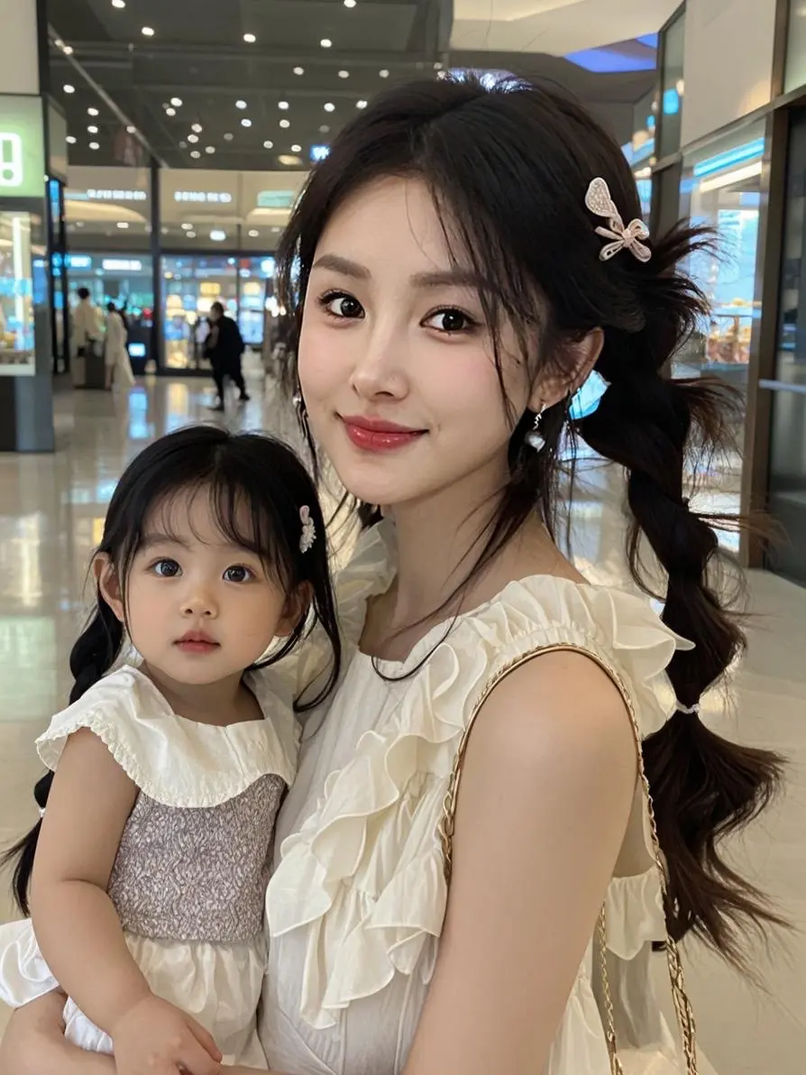 开心♡幸福♡好运。温馨母女