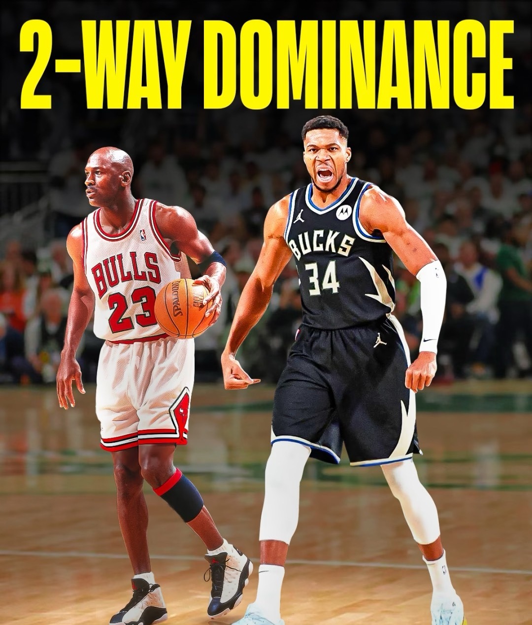 NBA乔丹与字母哥，统治赛场的两大传奇！在NBA的历史中，只有两位球员达成了这一