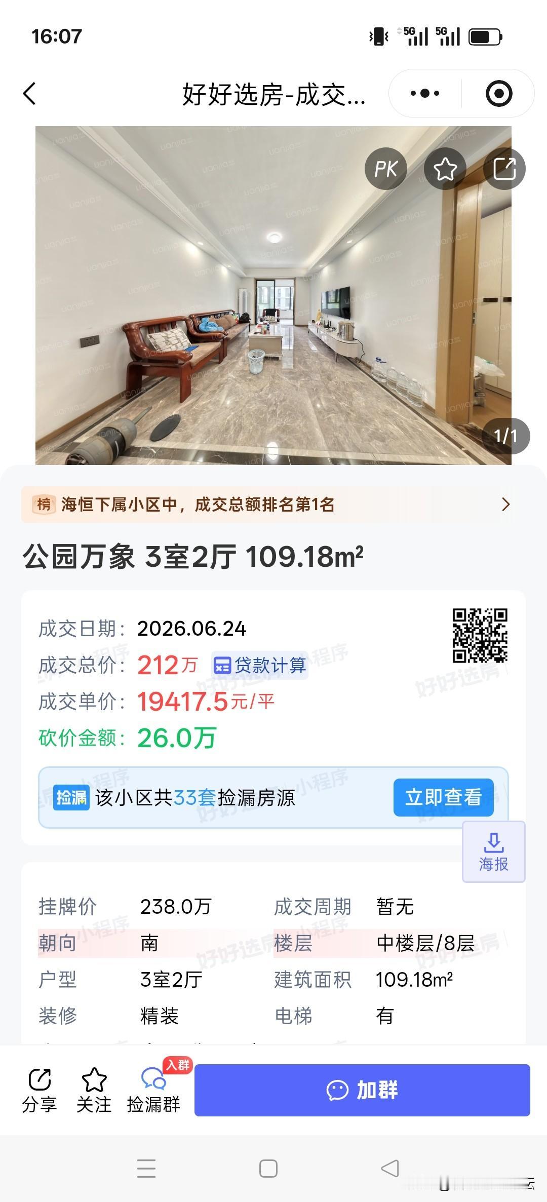 合肥热门次新房最新成交情况。
洋房好卖，也比之前便宜不少。
