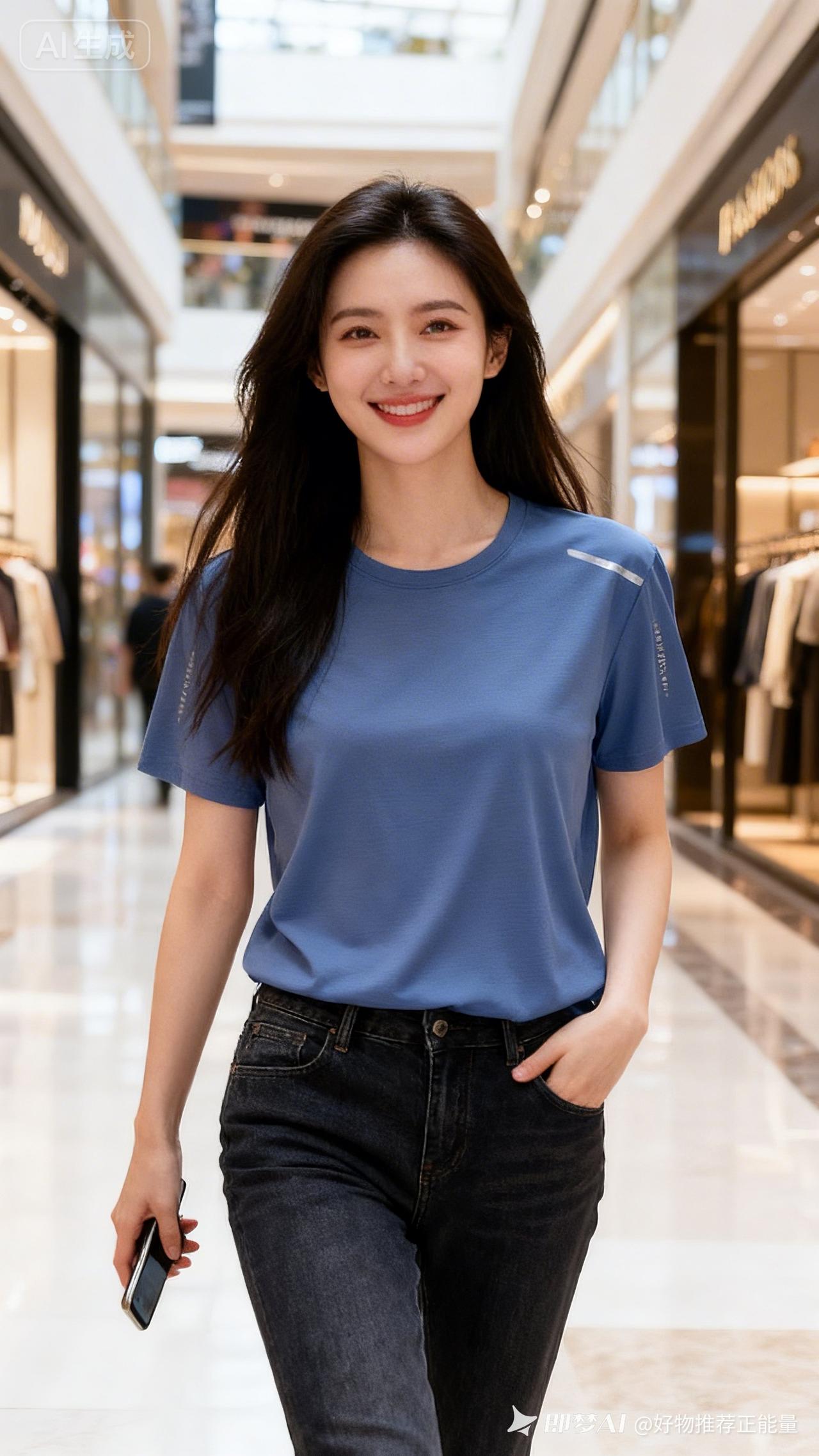 元气满满的一天，从购物开始！🛍️💙👗