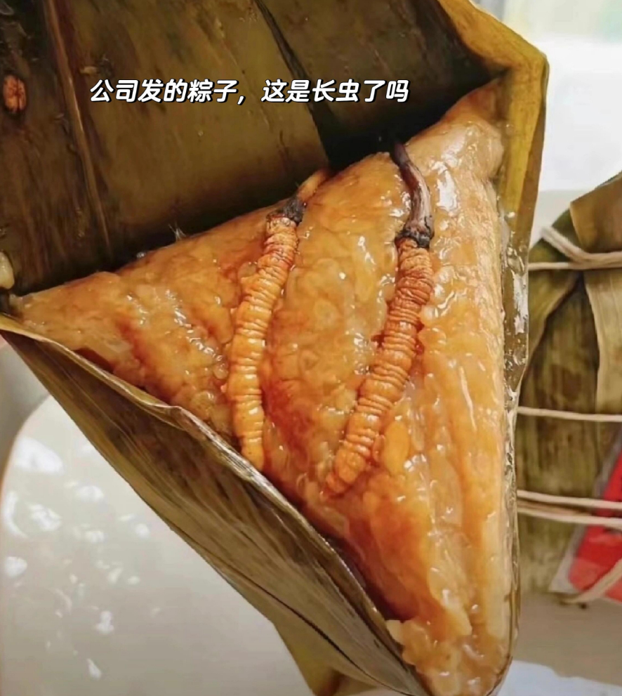 公司发的粽子里面那个虫子好像是冬虫夏草😄 ​​​