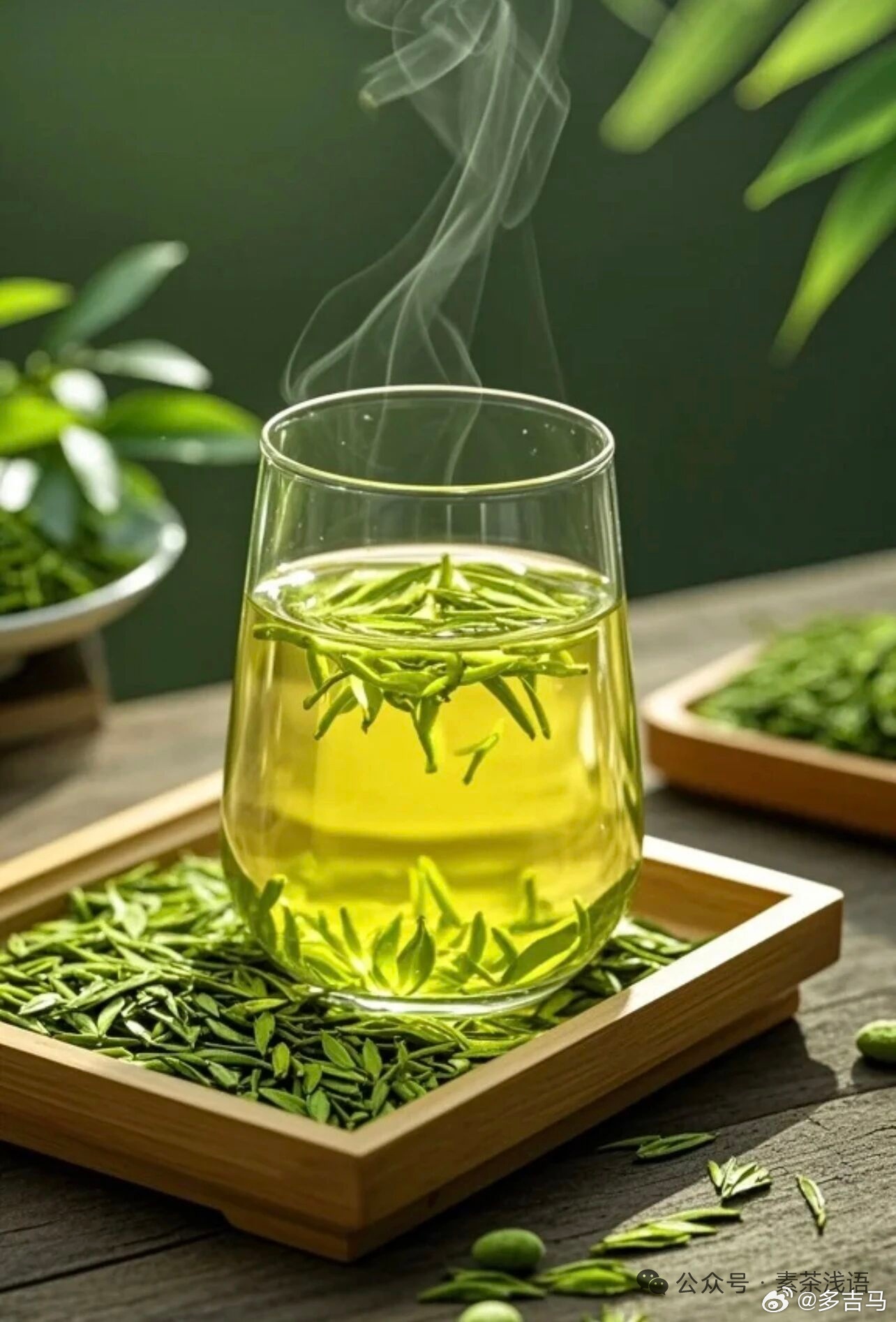 茶在杯中，上下漂浮，香气四溢，乍看上去平淡无奇，若想分辨其优劣，还得需用心去品。