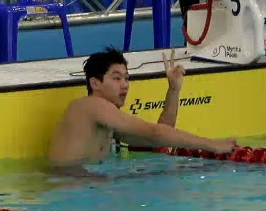 亚洲分龄游泳锦标赛 男200混15-16岁组决赛柯华硕 2:04.65吕埻銘 2