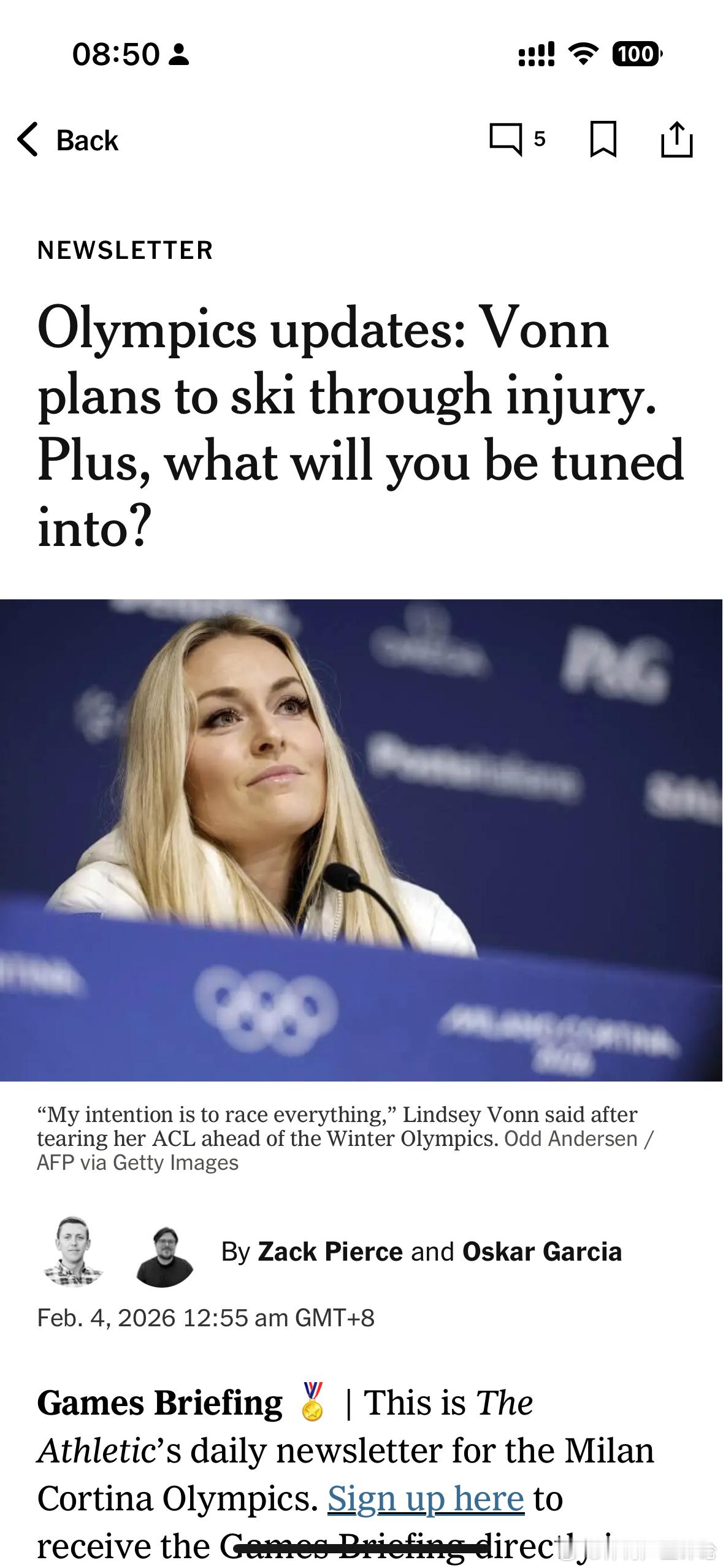 林赛-沃恩简直是滑雪的神。虽然遭遇了acl（前十字交叉韧带）撕裂，她仍然决定要坚