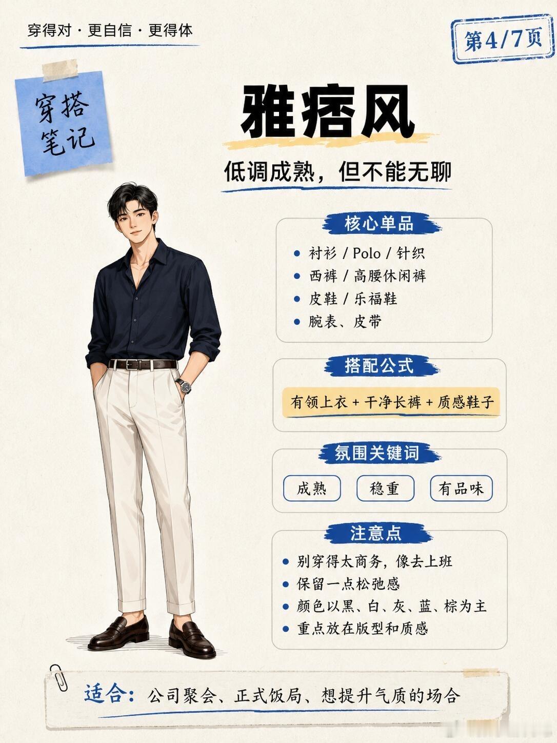 男士聚会穿搭指南｜嘻哈 + 雅痞 + 休闲很多男生一到聚会、约会就不会穿： 太普