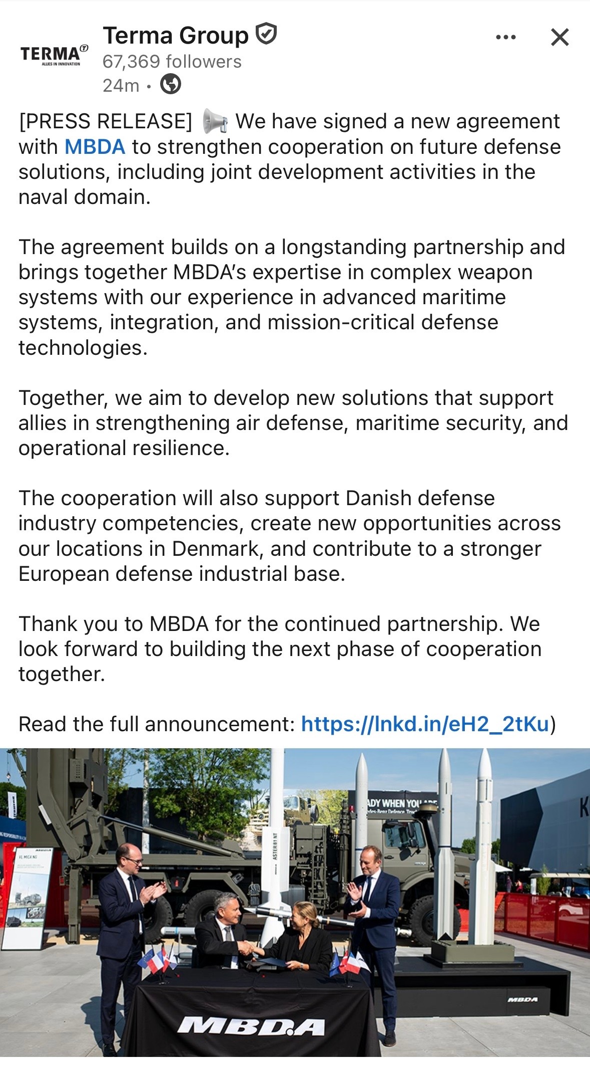 中外舰闻 也许会显著影响到丹麦🇩🇰皇家海军的下一代导弹护卫舰的选型的一条新闻