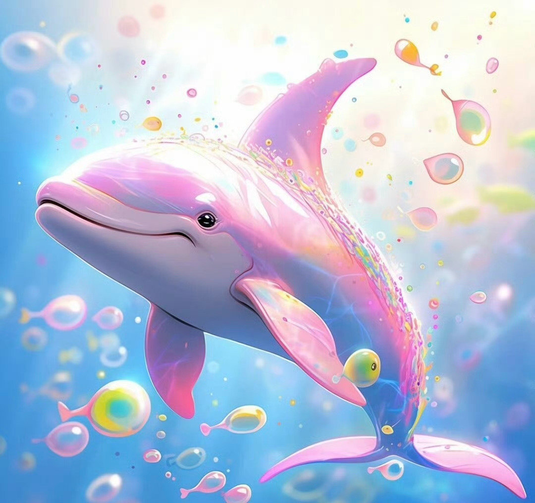 秒赞👍这只小海豚🐬 ，你会得到很多幸运✨✨ 