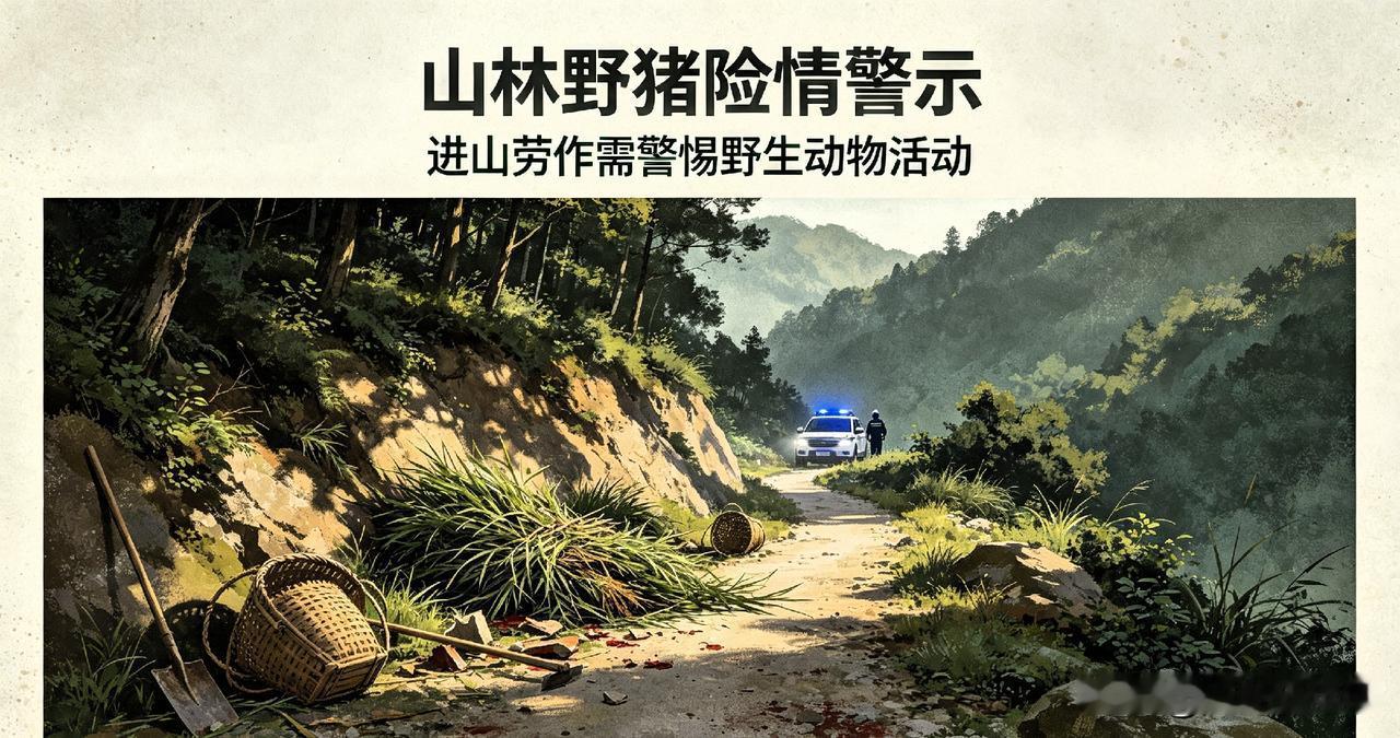 突发野外险情！山林间凶猛野猪突然窜出伤人，两名进山村民意外遭遇惊险袭击，最终酿成