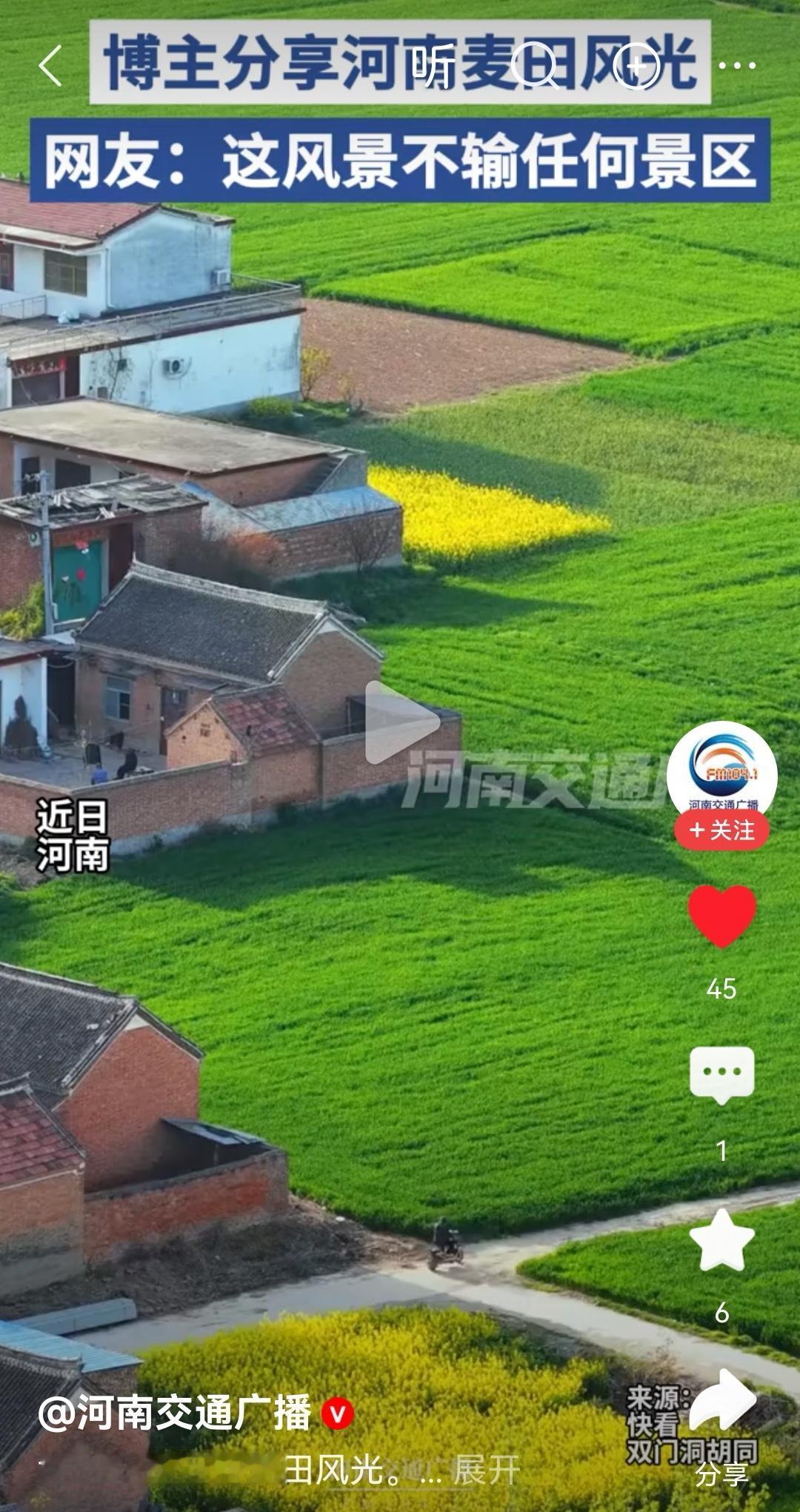 河南平原农田之美，不输山川壮丽。

其实风景就在我们身边，只是因为我们太常见反而