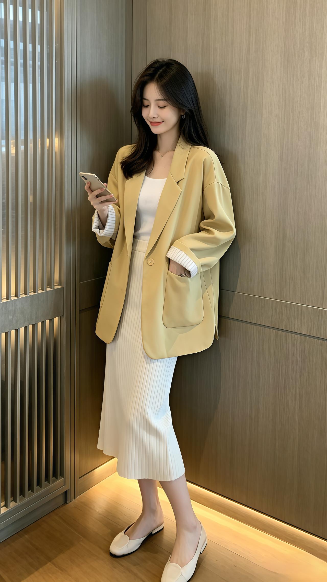 韩系通勤ootd 日常通勤穿搭 今日份高智感look 西服外套秋季穿搭