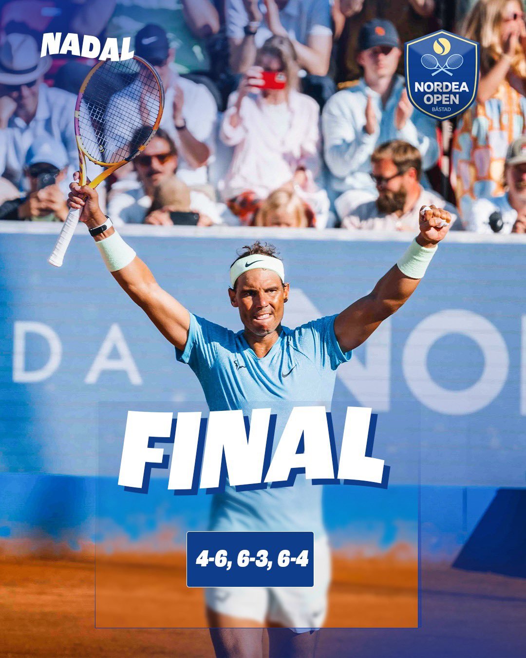 巴斯塔德官推祝贺纳达尔时隔19年重返决赛：🇪🇸 If this is a d