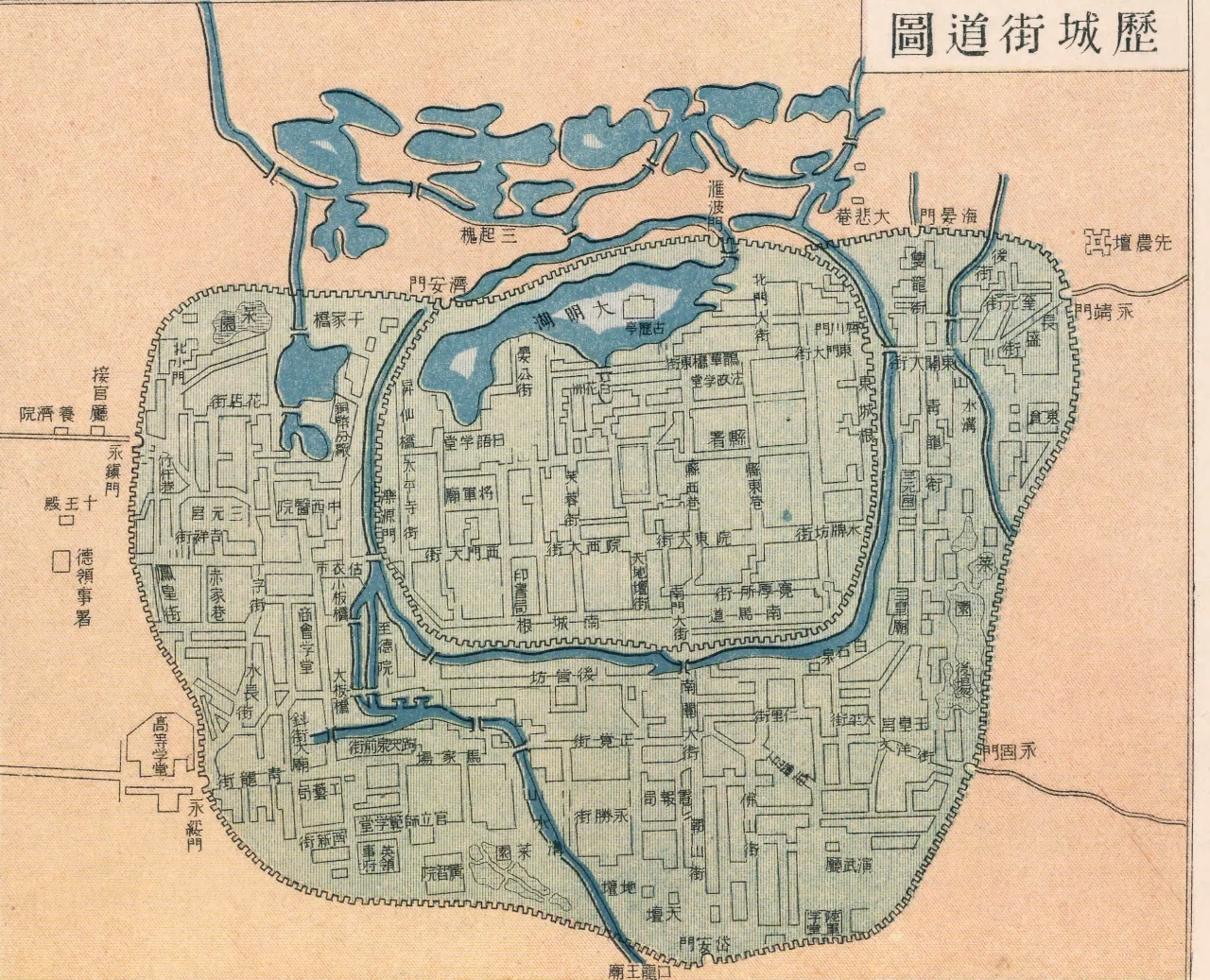 1917年历城街道图 民国济南老地图