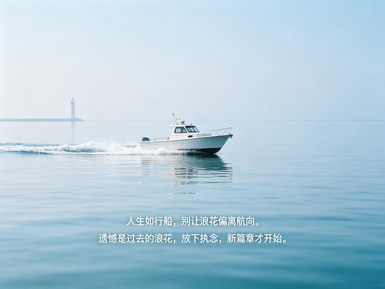 人生如行船，总盯着后方激起的浪花，就容易偏离前方的航向。遗憾与失意就是那些浪花—