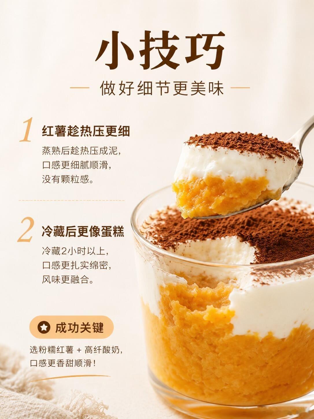 在家复刻无奶油蛋糕！红薯酸奶杯|||红薯和酸奶叠起来，真的有蛋糕杯的感觉。红薯泥