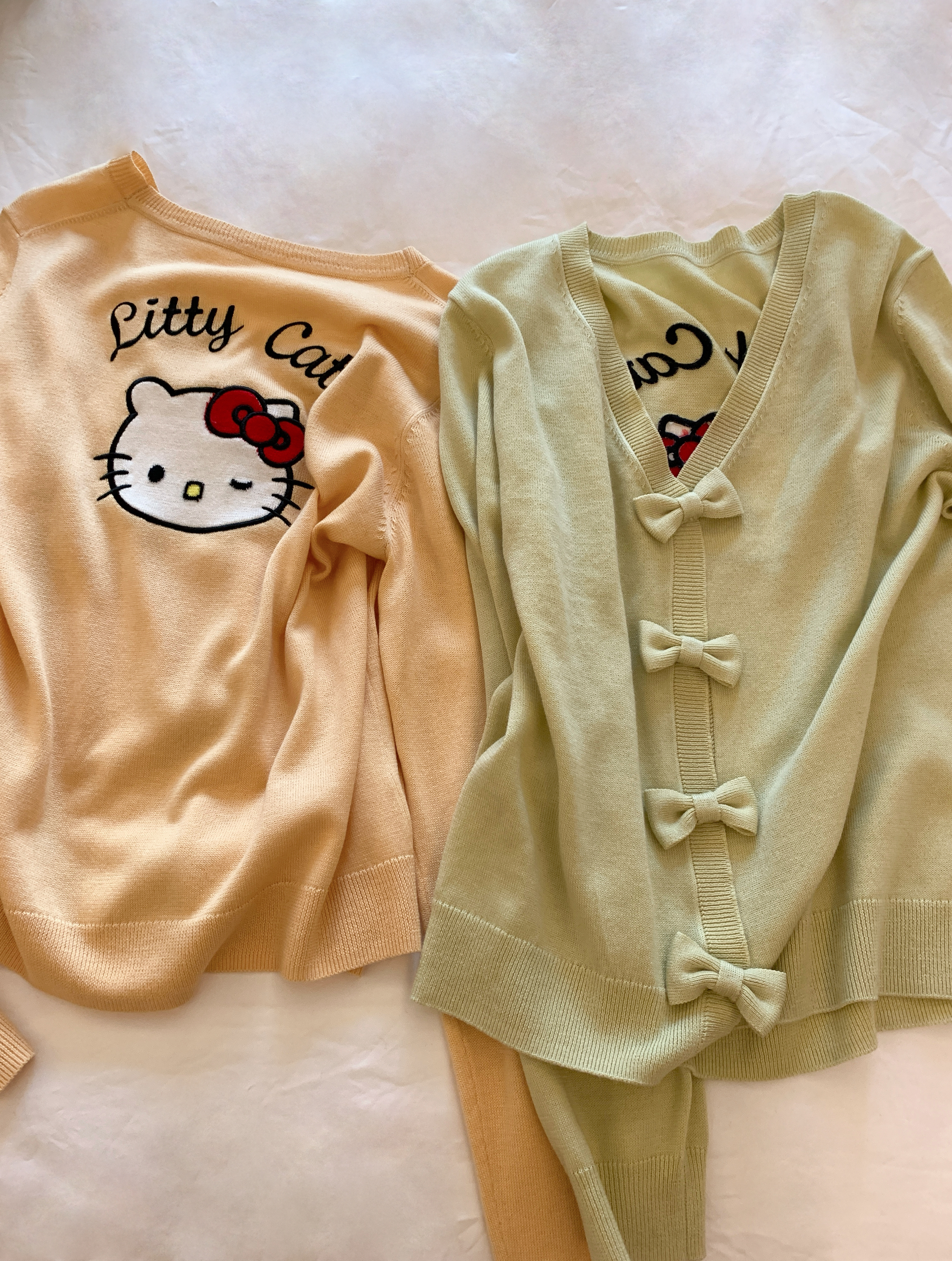随手一件出门都好看可爱的kitty!!早春线的开衫一定要自留 含醋酸•羊毛品质经
