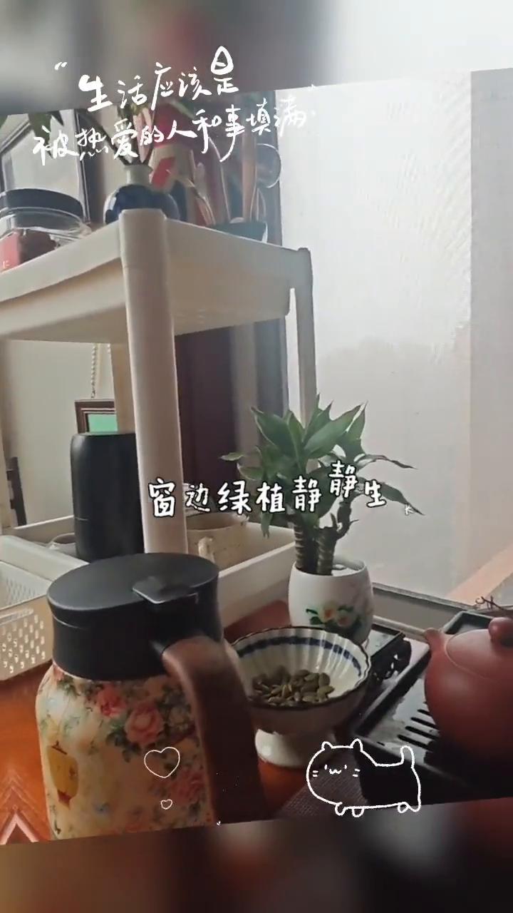 生活应该是被想爱的人干事填满。
窗边绿植静静生长，茶具摆放有序，在这静谧小角落为