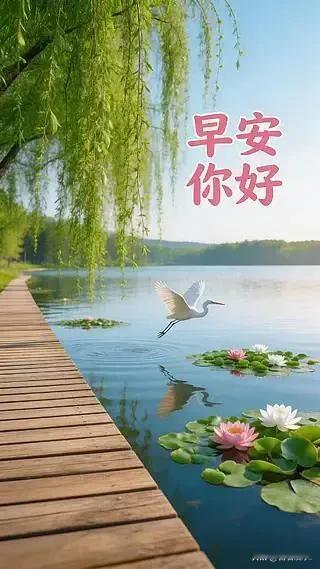 晨起看草木向荣，感受岁月缓缓流淌，愿家人平安康健，万事皆有暖意。