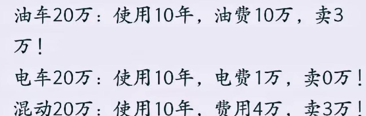 油车电车10年成本账怎么算？这是网上很火的一个问题，也是大家争议比较多的问题，更