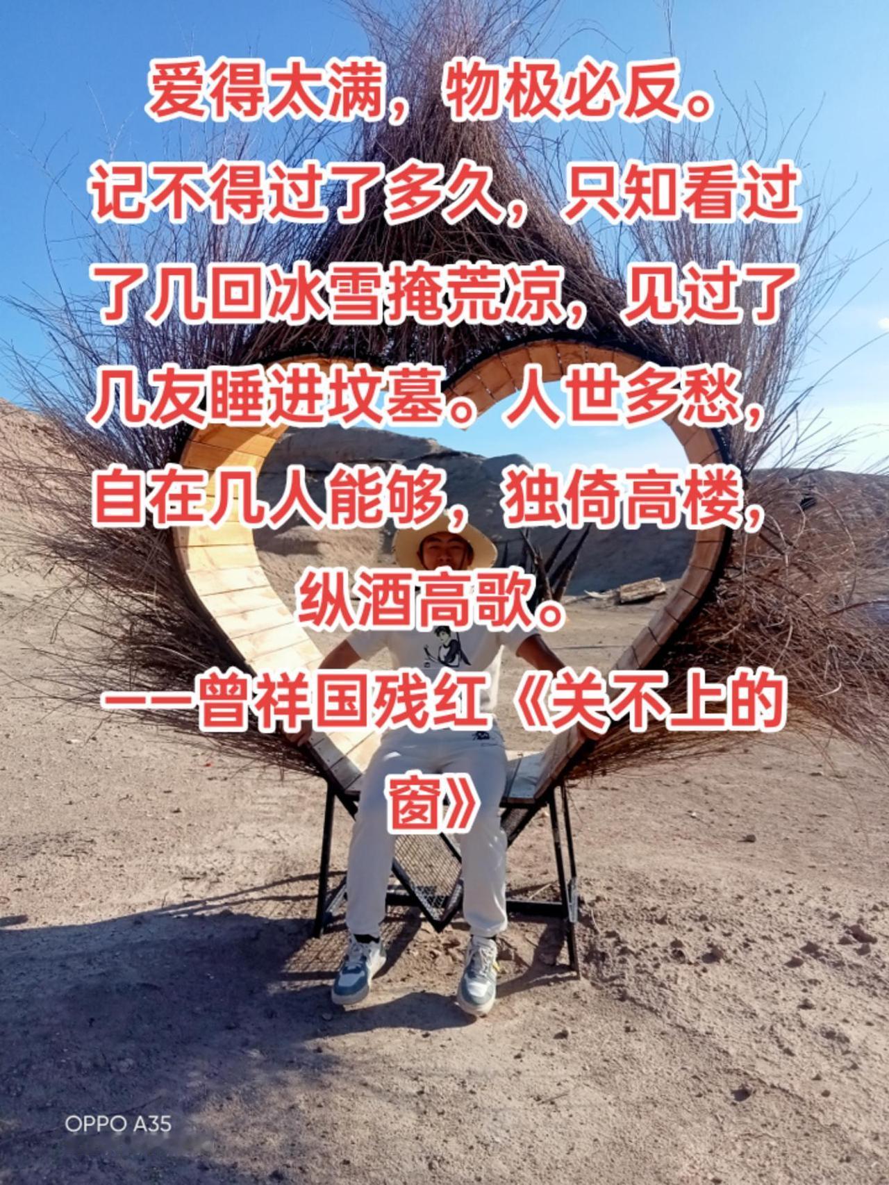 爱得太满，物极必反。
记不得过了多久，只知看过了几回冰雪掩荒凉，见过了几友睡进坟