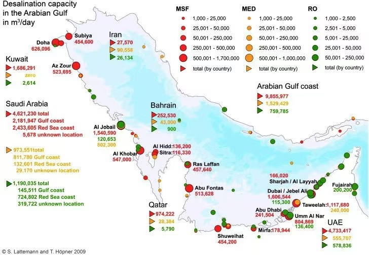 有观点认为，伊朗还有一个鲜为人知的施压手段——海水淡化基础设施。在波斯湾地区，6