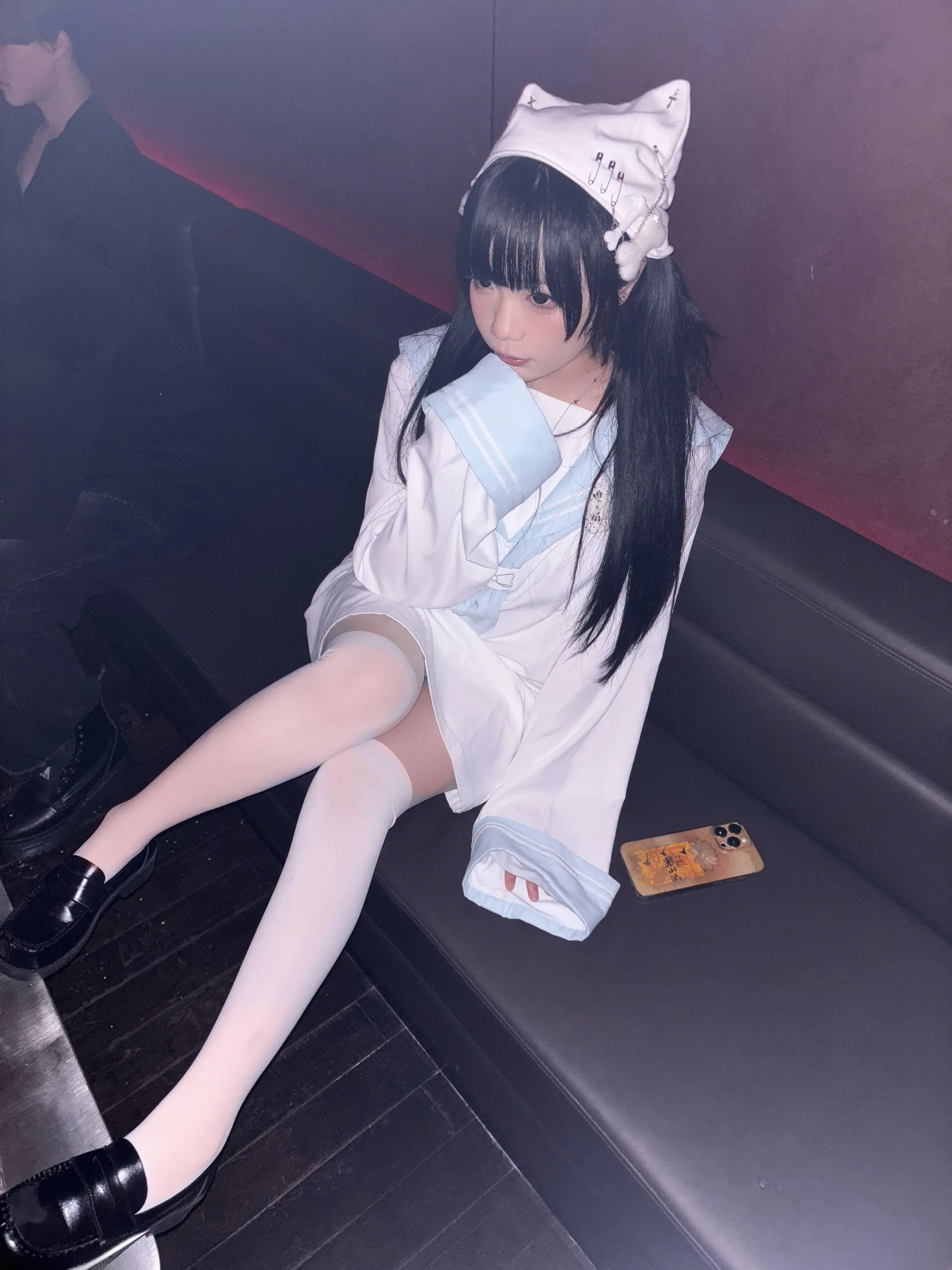 摄入一点小麦果汁。新衣服太可爱了