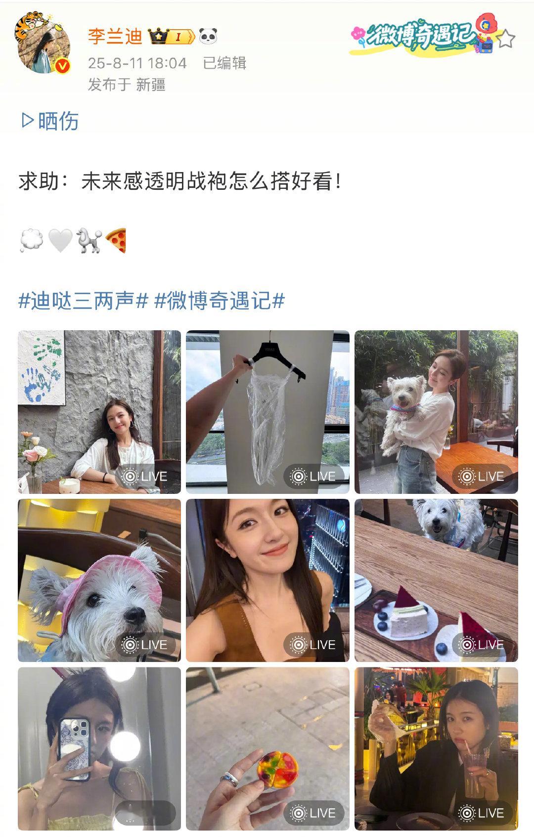 李兰迪的战袍含塑料量百分百李兰迪用梳子簪发 谁来懂一下的未来感透明战袍[doge