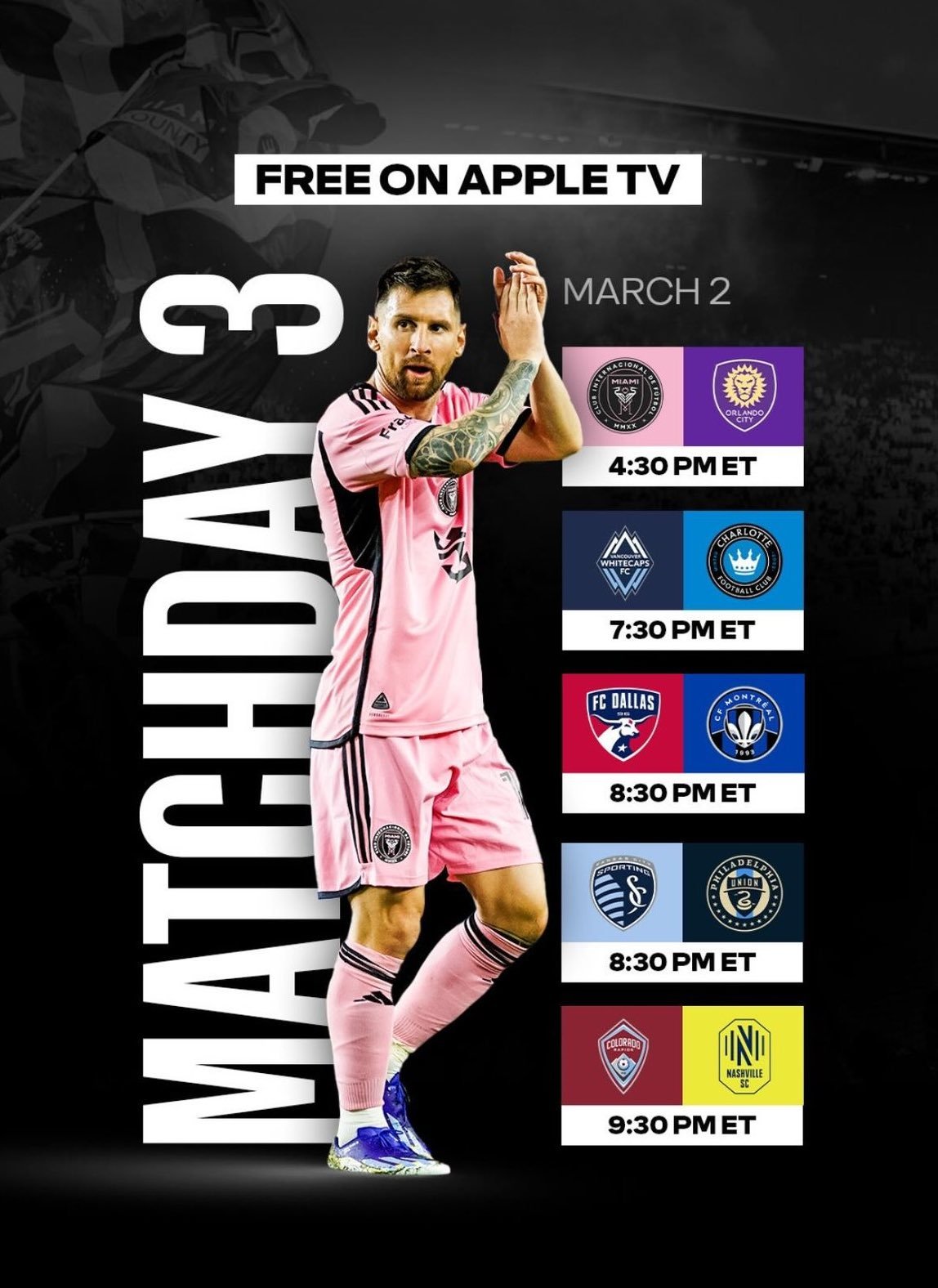 明天早上的比赛apple tv免费哦[doge][doge][doge]#梅西[