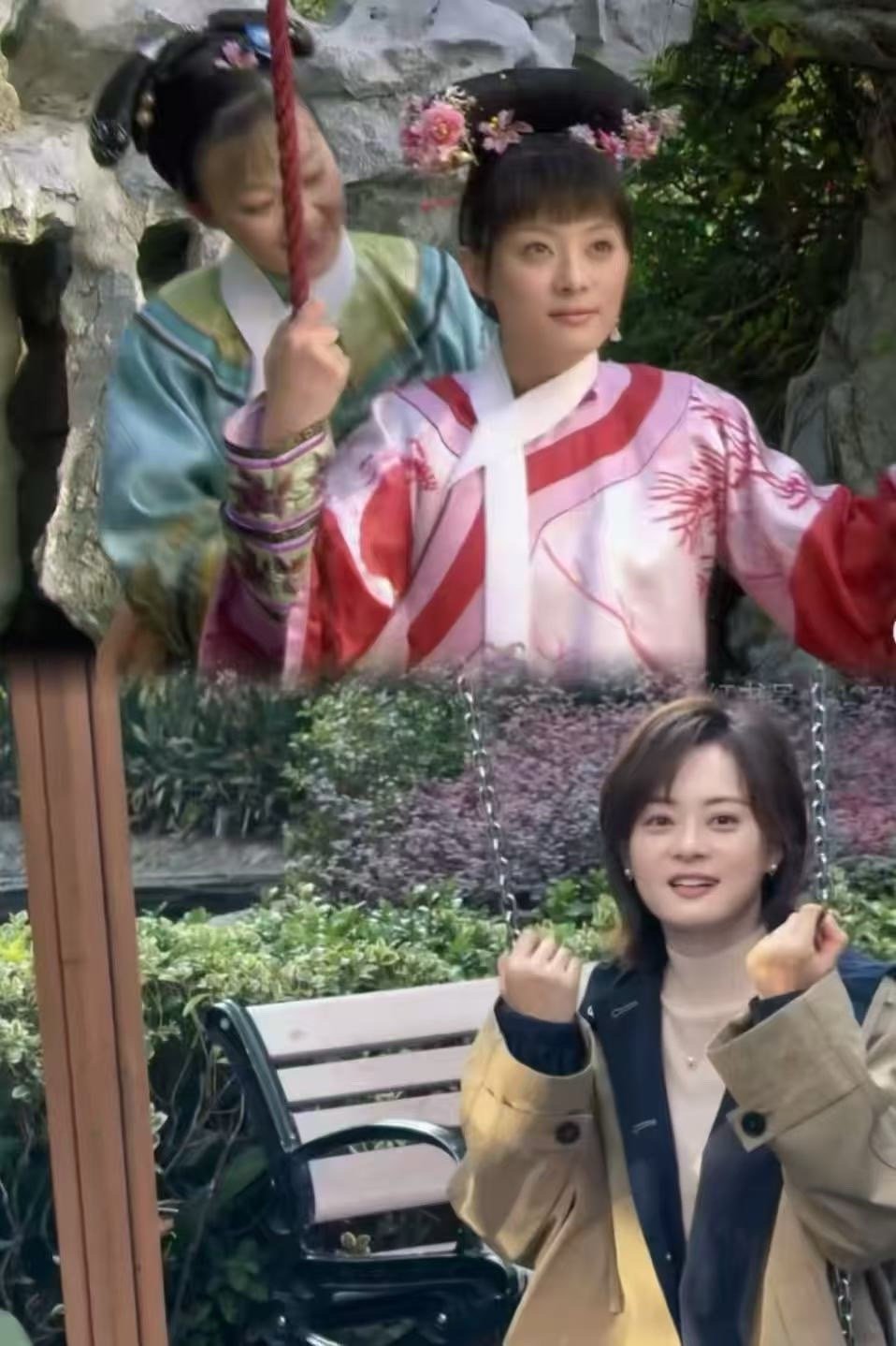是谁的DNA动了！谁又在过情关了？孙俪荡秋千近照直接复刻那年杏花微雨名场面，我的