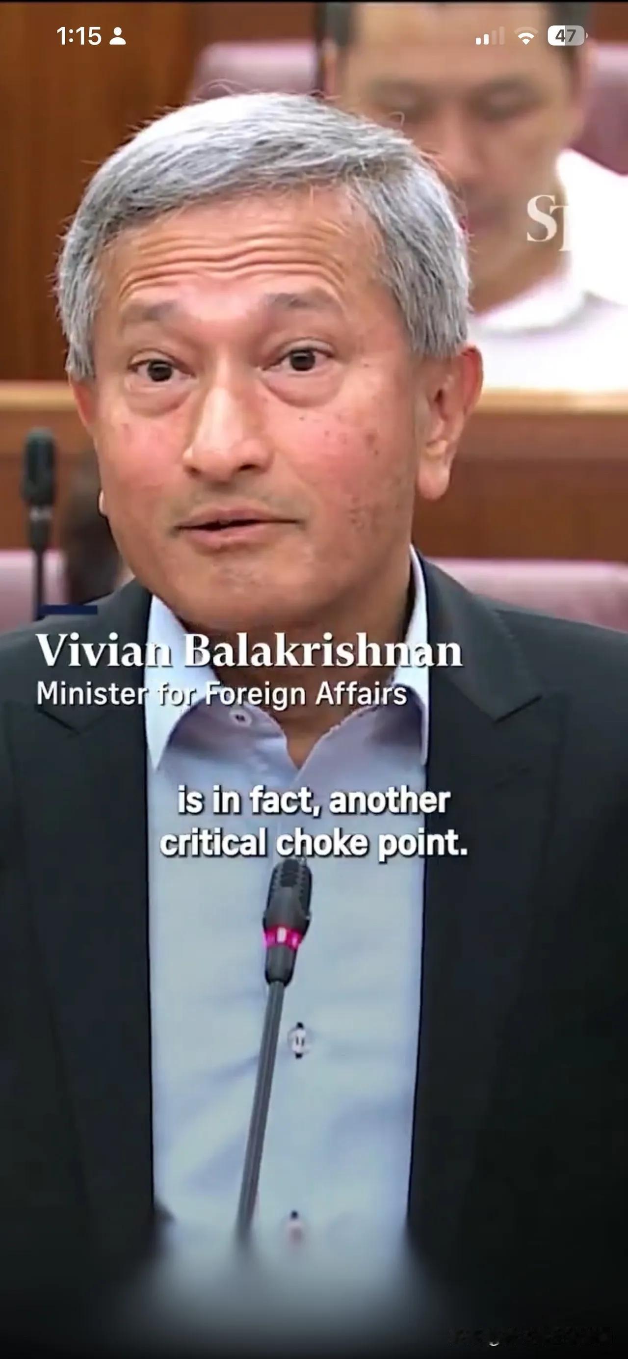 新加坡外交部长表示:与伊朗允许新加坡船只通过霍尔木兹海峡进行谈判可能性表示:
