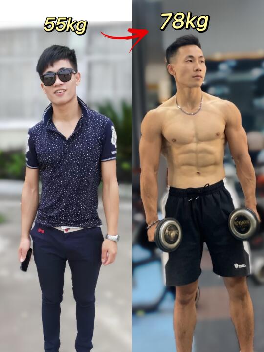 从55kg瘦猴到78kg肌肉男｜瘦子增肌7年逆袭路