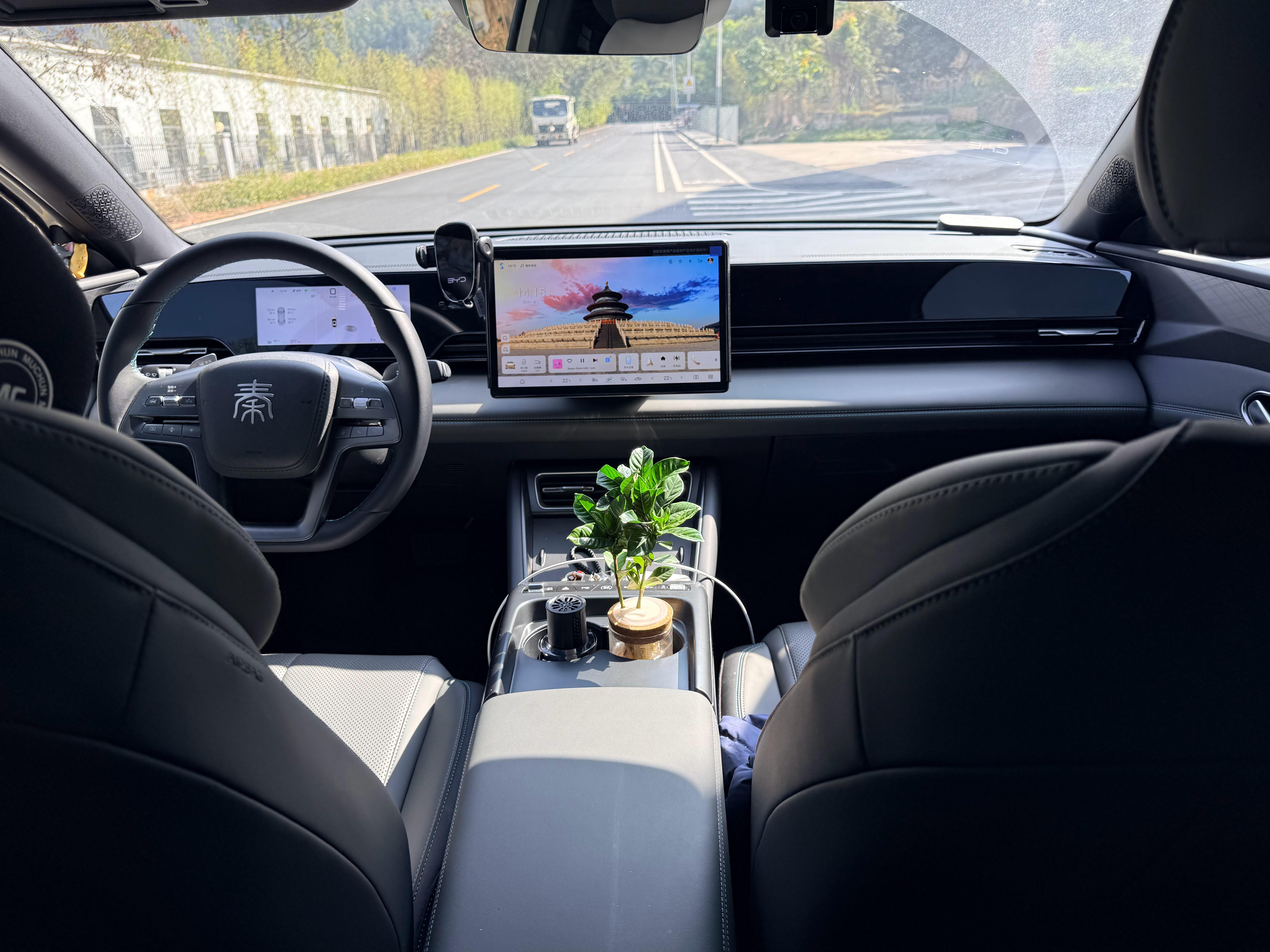 南方的网约车竟然有绿植，这要在北方半天就吹干了