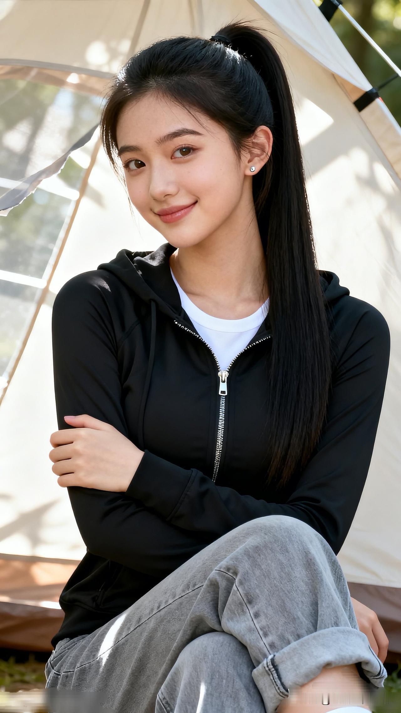 笑靥如花，静坐帐中。超赞街拍快来分享街拍心动瞬间吧！ 户外露营穿搭指南，轻松自在